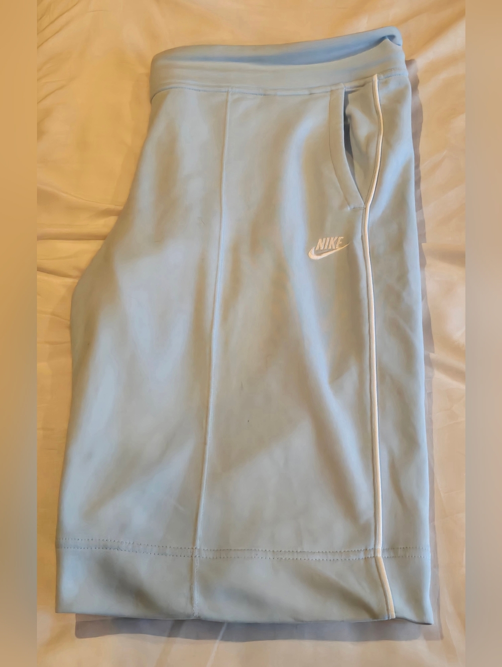 Nike Light Blue Athletic Shorts with White Logo